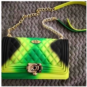 Jamaican flag print shoulder bag